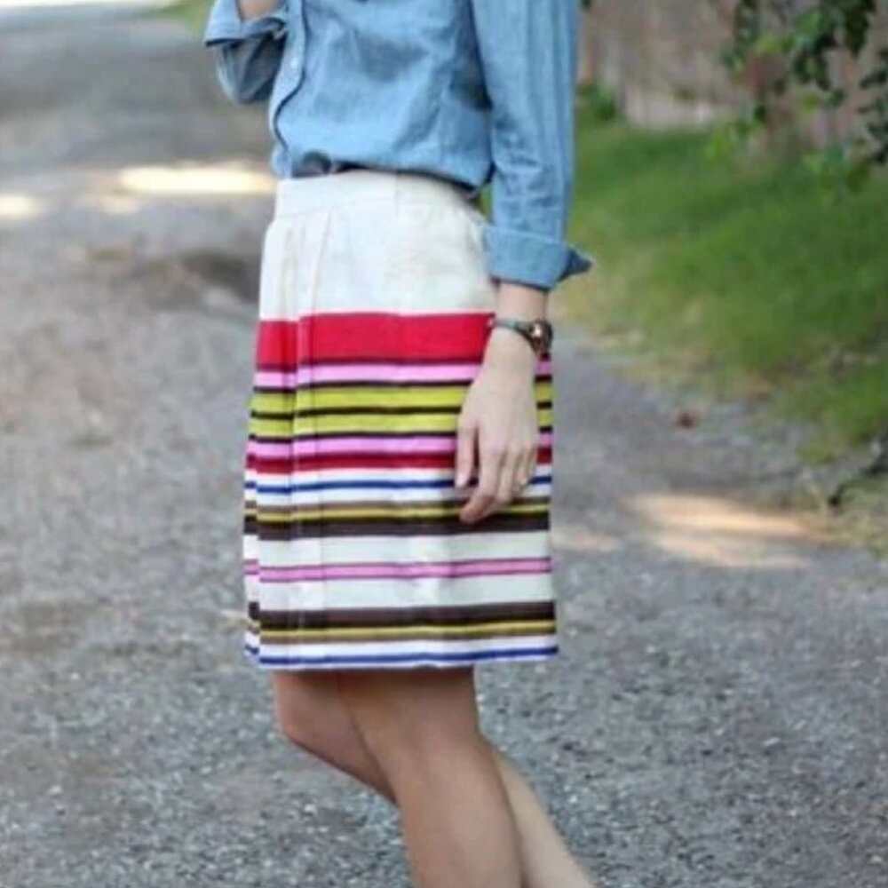 LOFT Ann Taylor‎ Aloha Skirt Size 10 Loft women's Skirt colorful striped skirt